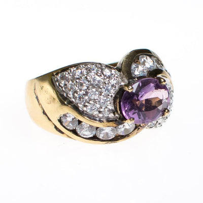 Amethyst and Pave CZ Ring set in Sterling Silver by Amethyst - Vintage Meet Modern Vintage Jewelry - Chicago, Illinois - #oldhollywoodglamour #vintagemeetmodern #designervintage #jewelrybox #antiquejewelry #vintagejewelry