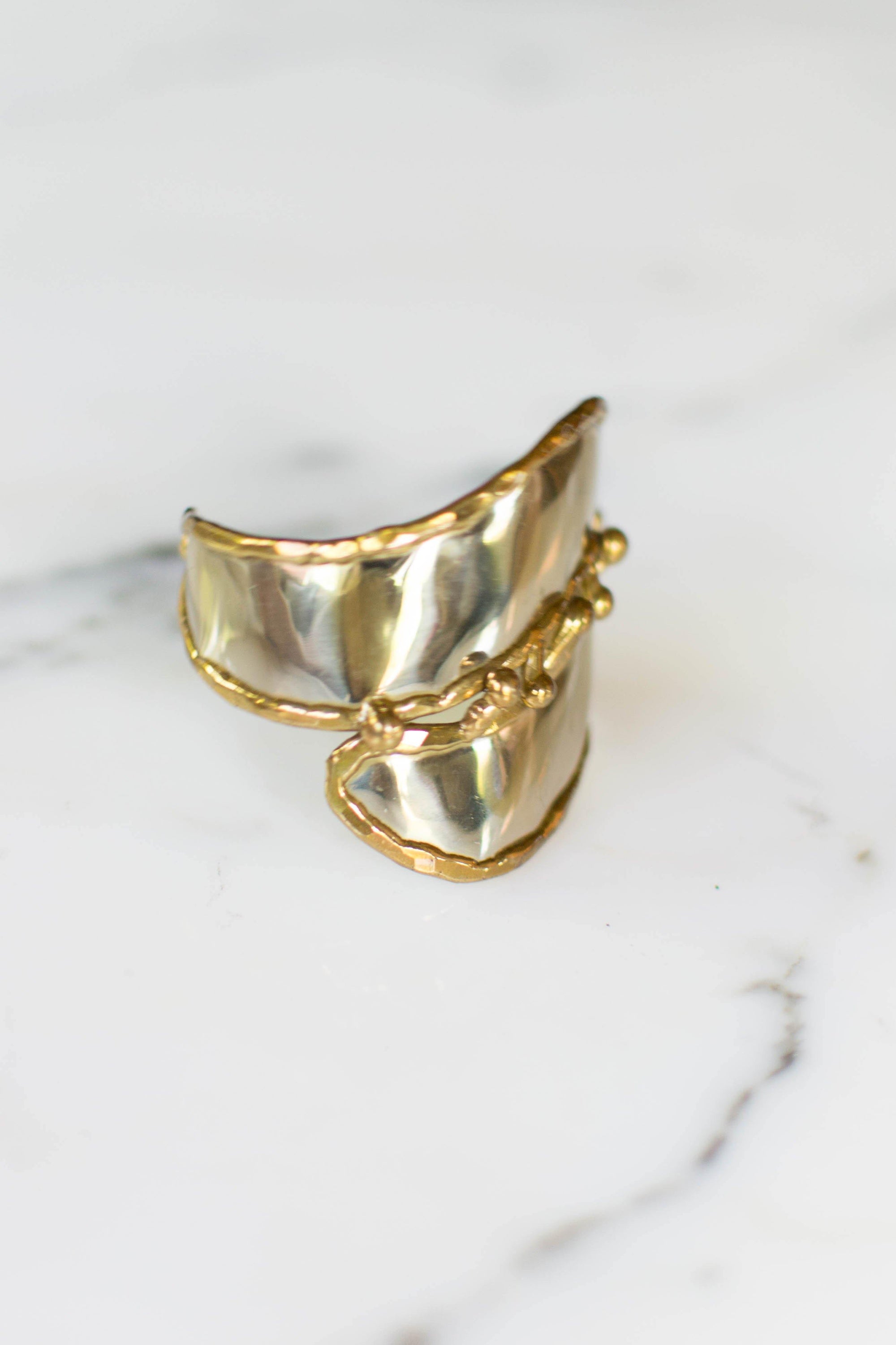 One of a Kind Wide Silver and Gold Brutalist Cuff Bracelet, Handmade by unsigned - Vintage Meet Modern Vintage Jewelry - Chicago, Illinois - #oldhollywoodglamour #vintagemeetmodern #designervintage #jewelrybox #antiquejewelry #vintagejewelry