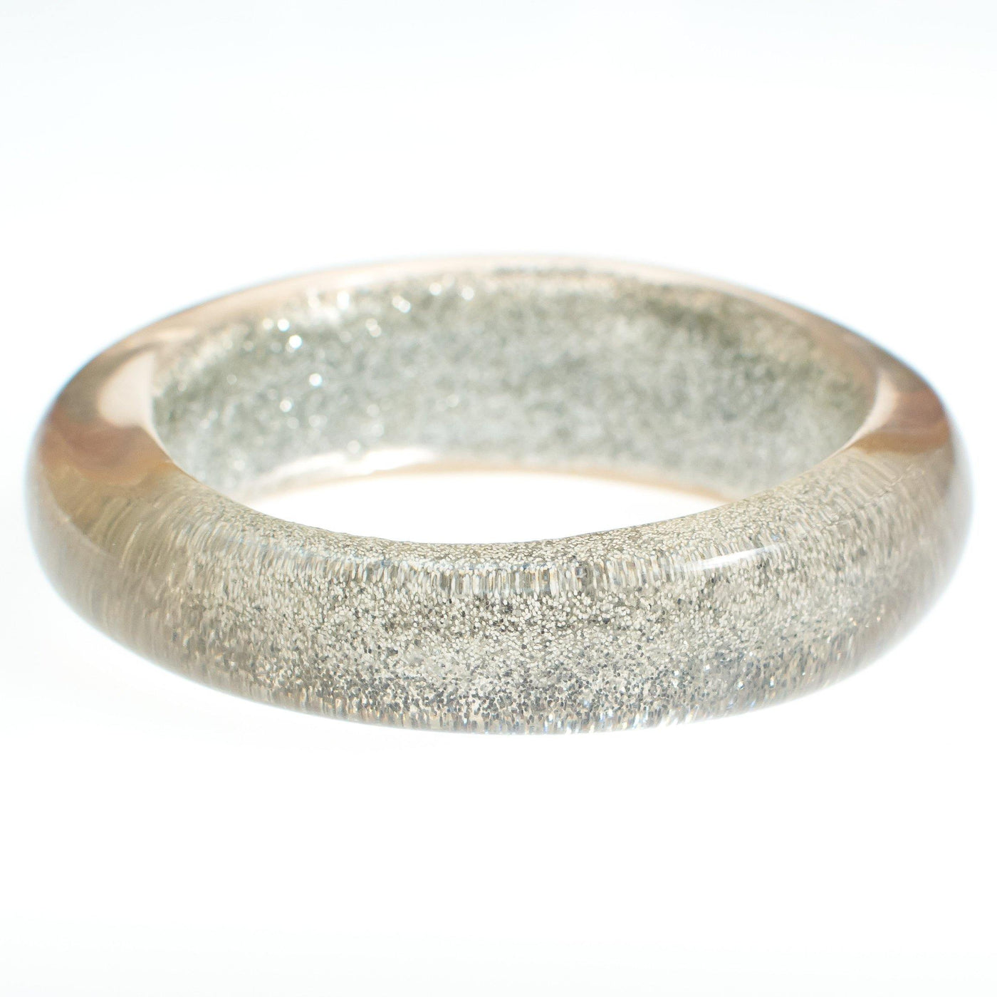 Vintage Lucite Bangle with Silver Glitter