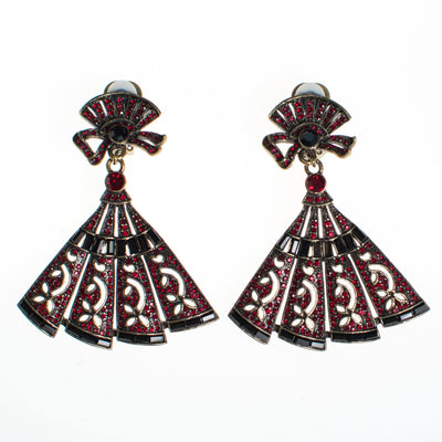 Heidi Daus Fan Earrings by Vintage Meet Modern - Vintage Meet Modern Vintage Jewelry - Chicago, Illinois - #oldhollywoodglamour #vintagemeetmodern #designervintage #jewelrybox #antiquejewelry #vintagejewelry