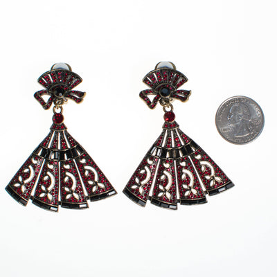 Heidi Daus Fan Earrings by Vintage Meet Modern - Vintage Meet Modern Vintage Jewelry - Chicago, Illinois - #oldhollywoodglamour #vintagemeetmodern #designervintage #jewelrybox #antiquejewelry #vintagejewelry