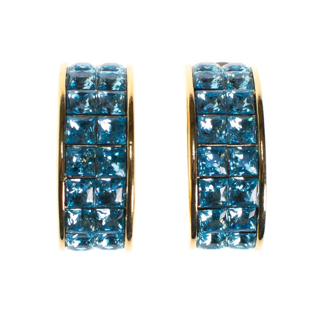 Swarovski Blue Channel Set Crystal Earrings by Vintage Meet Modern - Vintage Meet Modern Vintage Jewelry - Chicago, Illinois - #oldhollywoodglamour #vintagemeetmodern #designervintage #jewelrybox #antiquejewelry #vintagejewelry