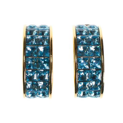 Swarovski Blue Channel Set Crystal Earrings by Vintage Meet Modern  - Vintage Meet Modern Vintage Jewelry - Chicago, Illinois - #oldhollywoodglamour #vintagemeetmodern #designervintage #jewelrybox #antiquejewelry #vintagejewelry