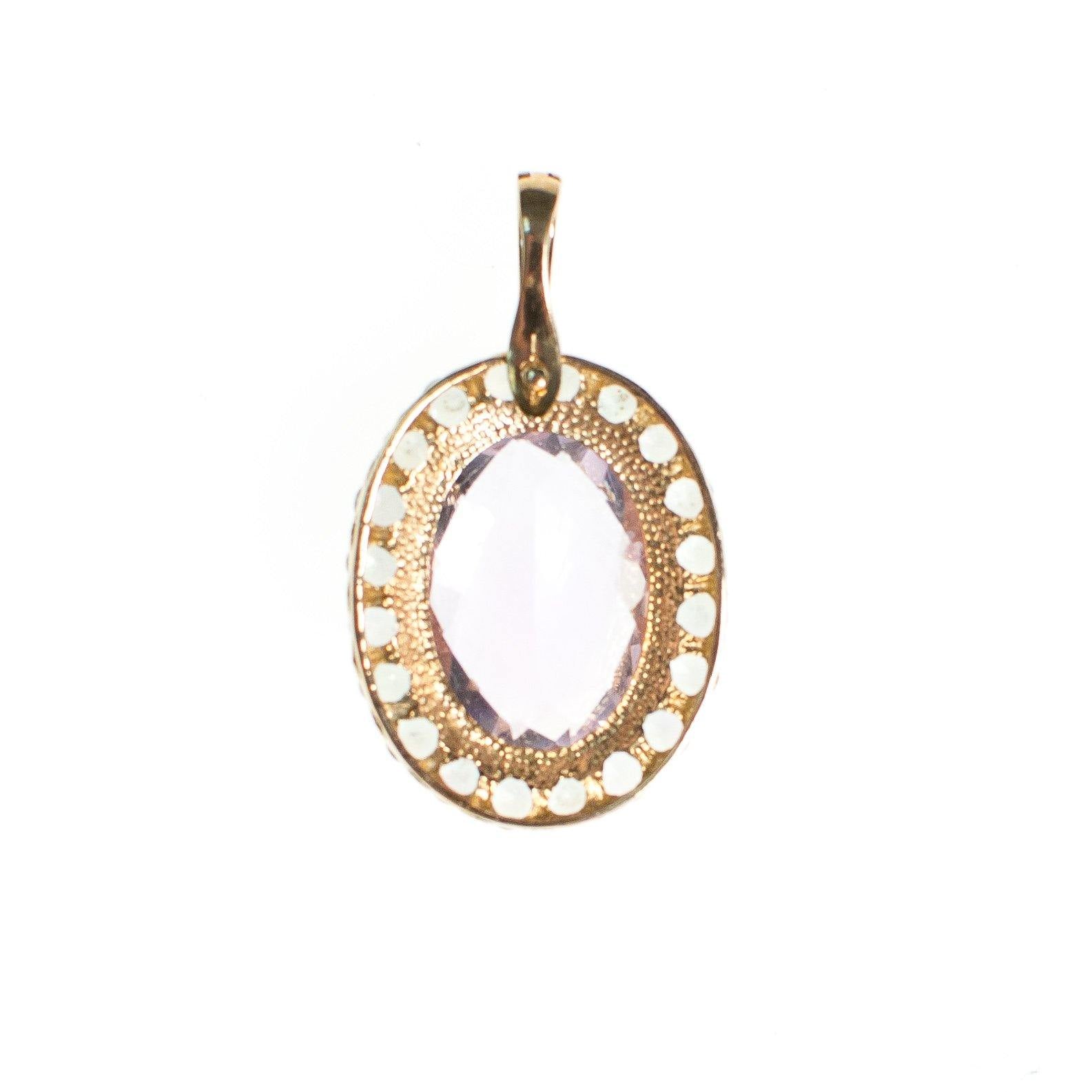 Vintage Lavender Spinel and Aqua Topaz Pendant Necklace by Vintage Meet Modern - Vintage Meet Modern Vintage Jewelry - Chicago, Illinois - #oldhollywoodglamour #vintagemeetmodern #designervintage #jewelrybox #antiquejewelry #vintagejewelry