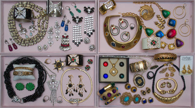 Rhinestone Chandelier Earrings with Opaline and Aurora Borealis Crystals by Vintage Meet Modern - Vintage Meet Modern Vintage Jewelry - Chicago, Illinois - #oldhollywoodglamour #vintagemeetmodern #designervintage #jewelrybox #antiquejewelry #vintagejewelry