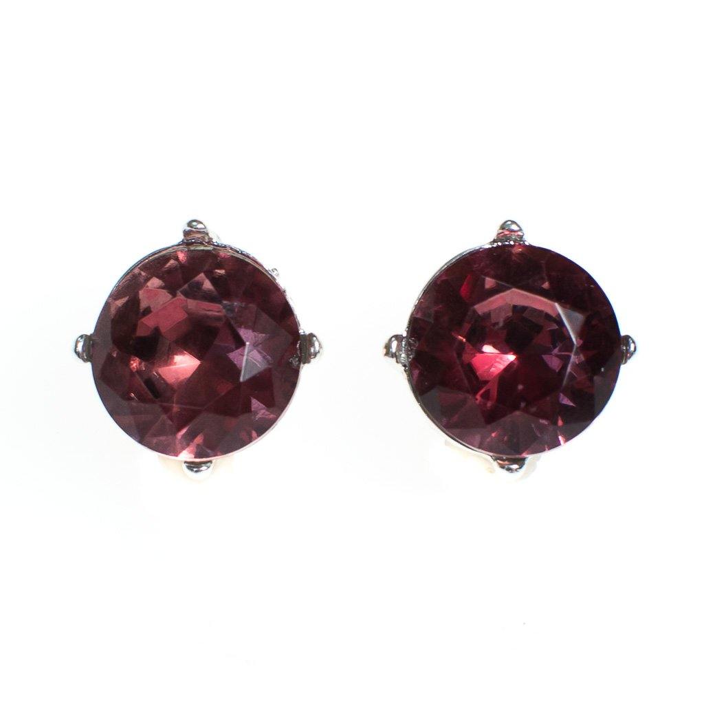 Plum Purple Crystal Stud Earrings by Vintage Meet Modern - Vintage Meet Modern Vintage Jewelry - Chicago, Illinois - #oldhollywoodglamour #vintagemeetmodern #designervintage #jewelrybox #antiquejewelry #vintagejewelry