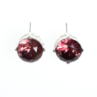 Plum Purple Crystal Stud Earrings by Vintage Meet Modern - Vintage Meet Modern Vintage Jewelry - Chicago, Illinois - #oldhollywoodglamour #vintagemeetmodern #designervintage #jewelrybox #antiquejewelry #vintagejewelry