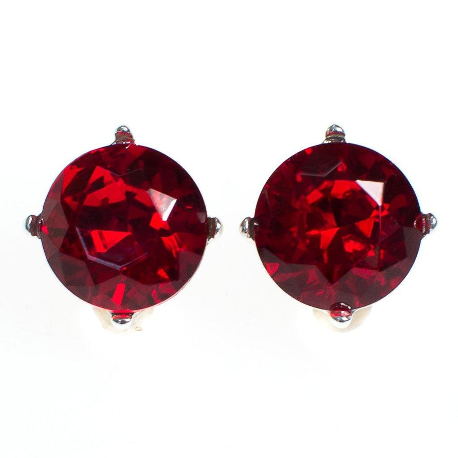 Red Crystal Candy Stud Earrings by Vintage Meet Modern - Vintage Meet Modern Vintage Jewelry - Chicago, Illinois - #oldhollywoodglamour #vintagemeetmodern #designervintage #jewelrybox #antiquejewelry #vintagejewelry