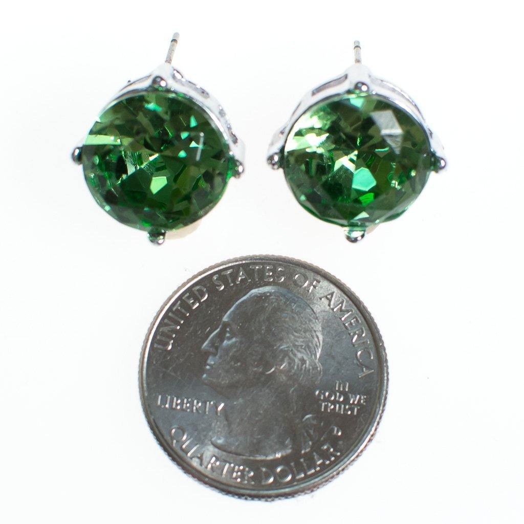 Green Crystal Candy Stud Earrings by Vintage Meet Modern - Vintage Meet Modern Vintage Jewelry - Chicago, Illinois - #oldhollywoodglamour #vintagemeetmodern #designervintage #jewelrybox #antiquejewelry #vintagejewelry