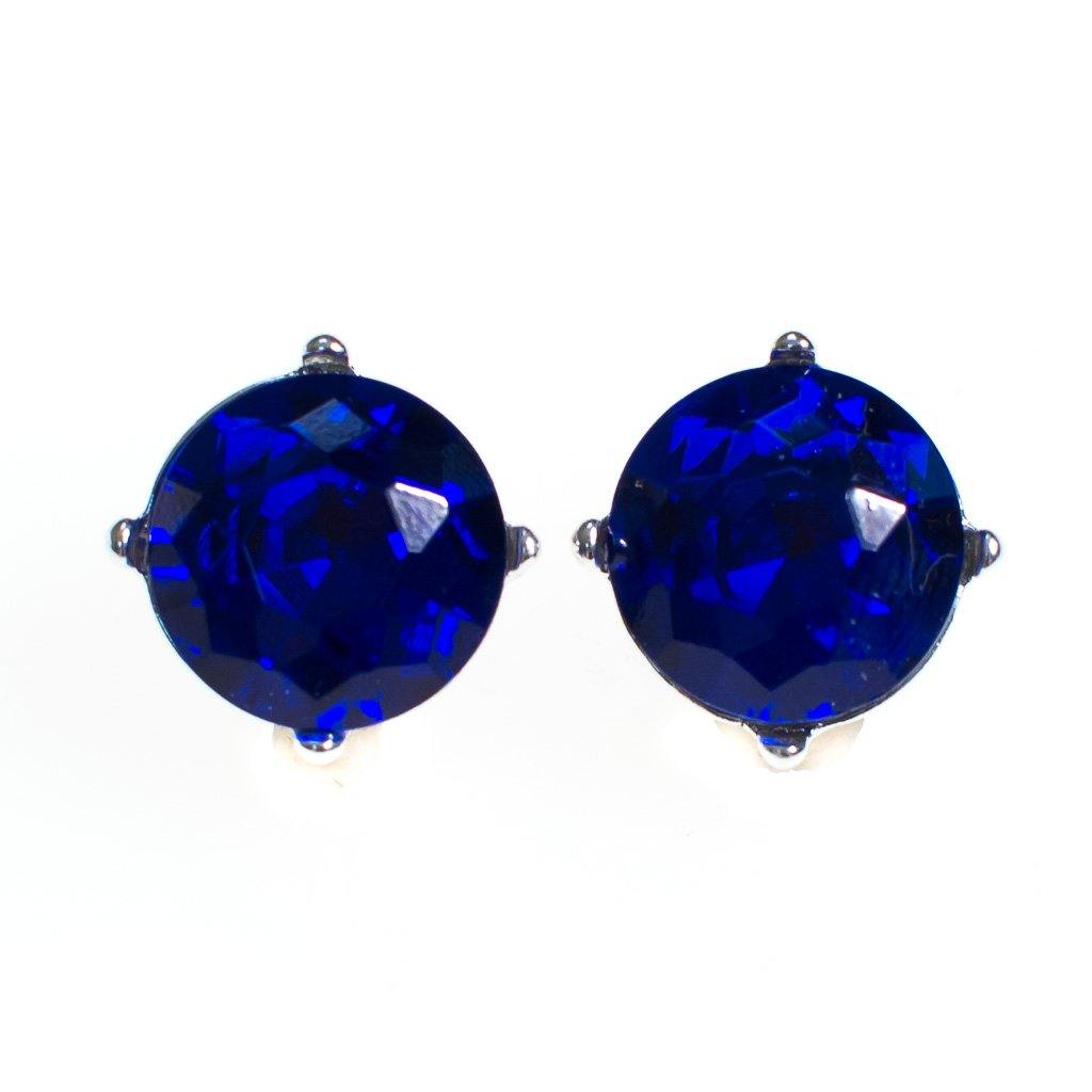Blue Crystal Candy Stud Earrings by Vintage Meet Modern - Vintage Meet Modern Vintage Jewelry - Chicago, Illinois - #oldhollywoodglamour #vintagemeetmodern #designervintage #jewelrybox #antiquejewelry #vintagejewelry