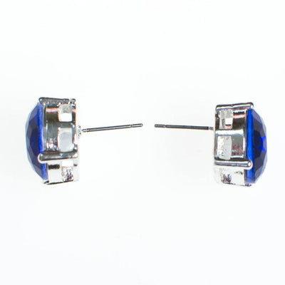 Blue Crystal Candy Stud Earrings by Vintage Meet Modern - Vintage Meet Modern Vintage Jewelry - Chicago, Illinois - #oldhollywoodglamour #vintagemeetmodern #designervintage #jewelrybox #antiquejewelry #vintagejewelry