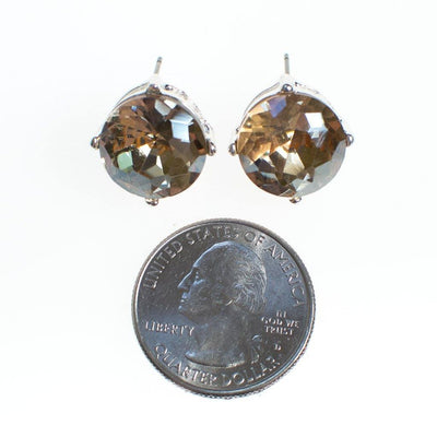 Champagne Crystal Candy Stud Earrings by Vintage Meet Modern - Vintage Meet Modern Vintage Jewelry - Chicago, Illinois - #oldhollywoodglamour #vintagemeetmodern #designervintage #jewelrybox #antiquejewelry #vintagejewelry