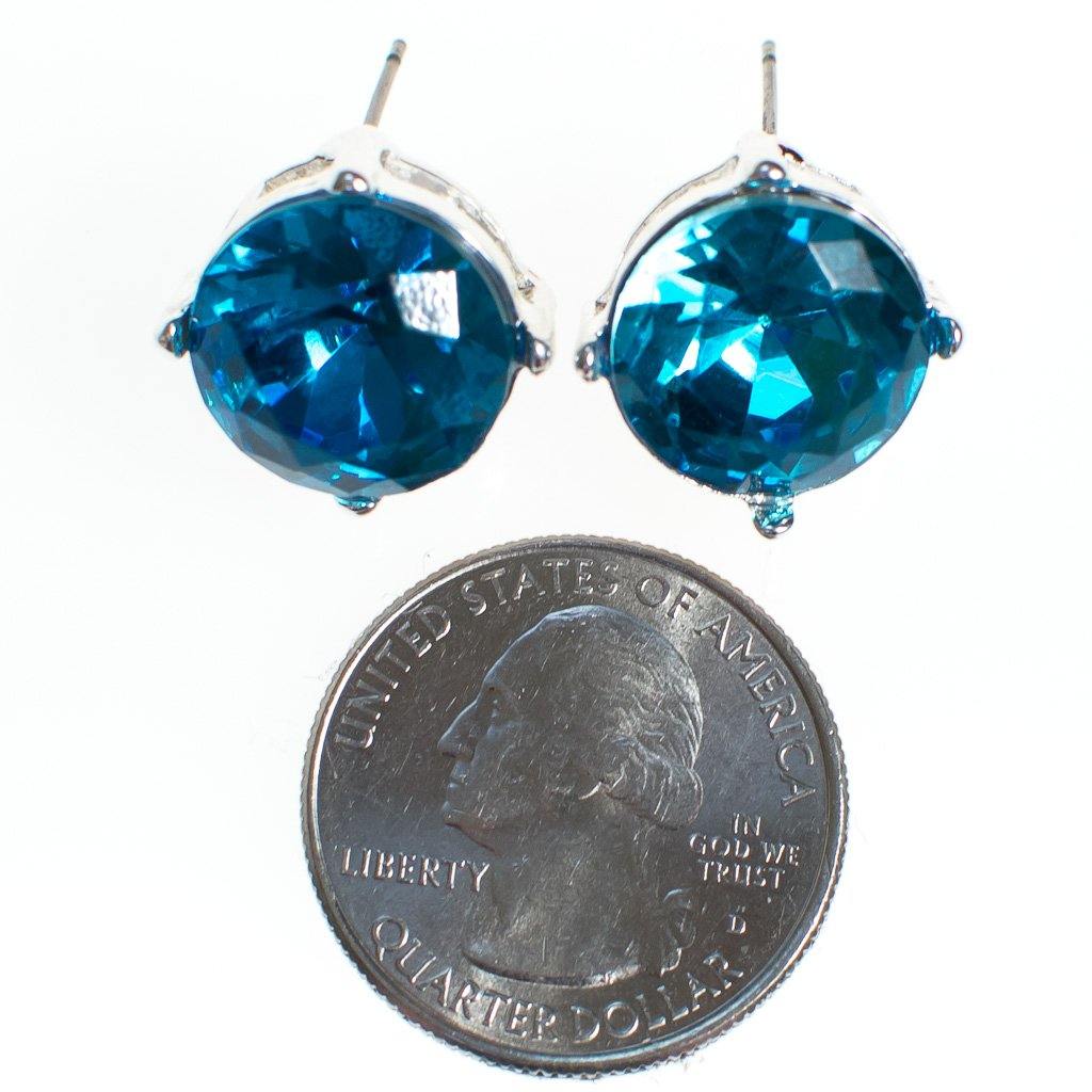 Aqua Crystal Stud Earrings by Vintage Meet Modern - Vintage Meet Modern Vintage Jewelry - Chicago, Illinois - #oldhollywoodglamour #vintagemeetmodern #designervintage #jewelrybox #antiquejewelry #vintagejewelry
