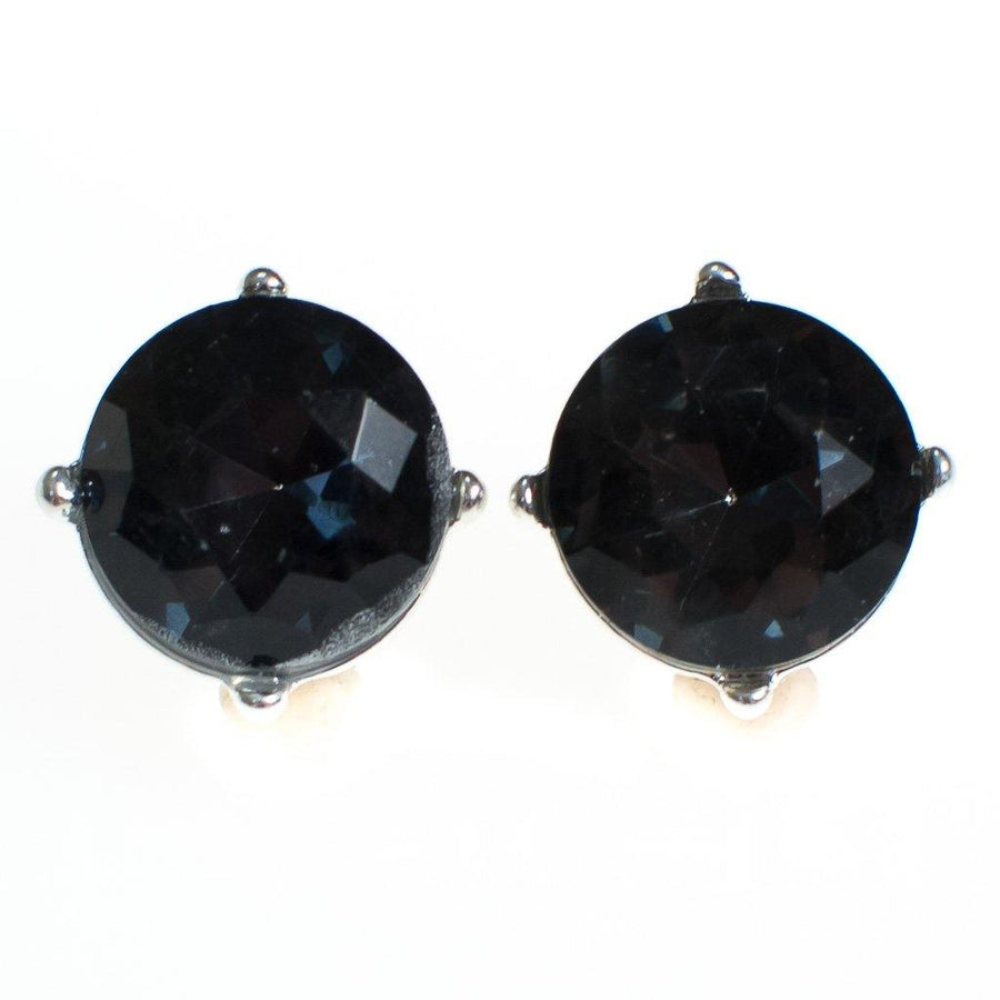Black Diamond Crystal Stud Earrings by Vintage Meet Modern - Vintage Meet Modern Vintage Jewelry - Chicago, Illinois - #oldhollywoodglamour #vintagemeetmodern #designervintage #jewelrybox #antiquejewelry #vintagejewelry