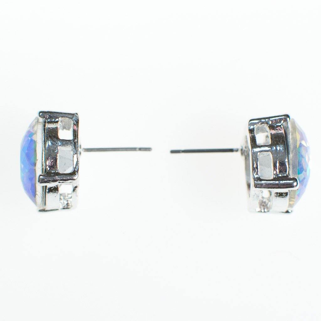 Aurora Borealis Crystal Stud Earrings by Vintage Meet Modern - Vintage Meet Modern Vintage Jewelry - Chicago, Illinois - #oldhollywoodglamour #vintagemeetmodern #designervintage #jewelrybox #antiquejewelry #vintagejewelry