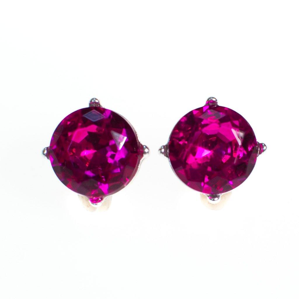 Hot Pink Magenta Crystal Stud Earrings by Vintage Meet Modern - Vintage Meet Modern Vintage Jewelry - Chicago, Illinois - #oldhollywoodglamour #vintagemeetmodern #designervintage #jewelrybox #antiquejewelry #vintagejewelry