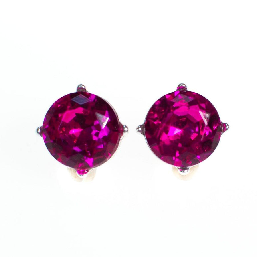 Hot Pink Magenta Crystal Stud Earrings by Vintage Meet Modern - Vintage Meet Modern Vintage Jewelry - Chicago, Illinois - #oldhollywoodglamour #vintagemeetmodern #designervintage #jewelrybox #antiquejewelry #vintagejewelry