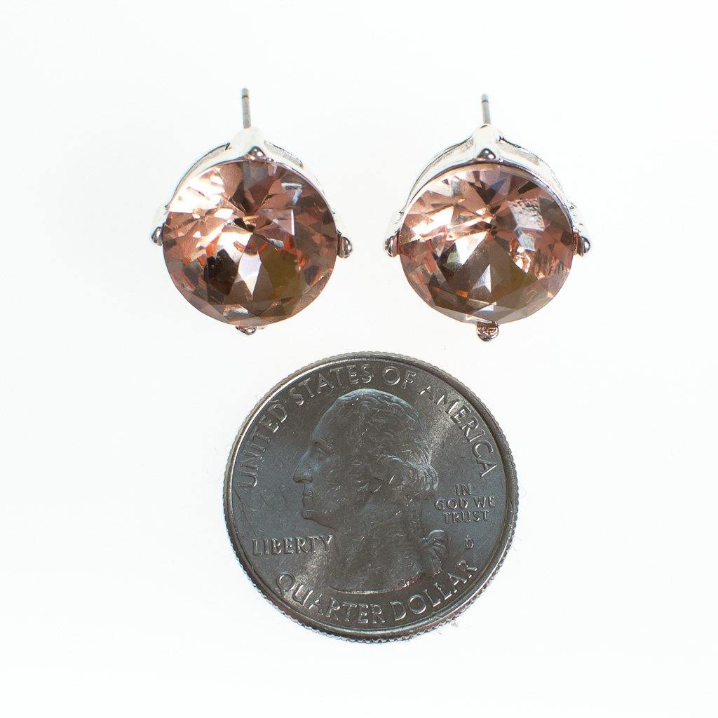 Blush Pink Crystal Stud Earrings by Vintage Meet Modern - Vintage Meet Modern Vintage Jewelry - Chicago, Illinois - #oldhollywoodglamour #vintagemeetmodern #designervintage #jewelrybox #antiquejewelry #vintagejewelry