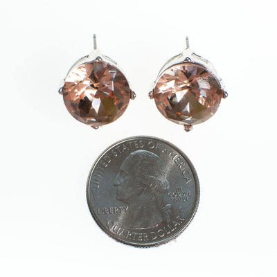 Blush Pink Crystal Stud Earrings by Vintage Meet Modern - Vintage Meet Modern Vintage Jewelry - Chicago, Illinois - #oldhollywoodglamour #vintagemeetmodern #designervintage #jewelrybox #antiquejewelry #vintagejewelry