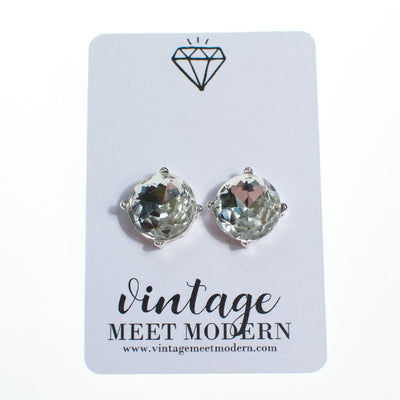 Crystal Clear Candy Stud Earrings by Vintage Meet Modern - Vintage Meet Modern Vintage Jewelry - Chicago, Illinois - #oldhollywoodglamour #vintagemeetmodern #designervintage #jewelrybox #antiquejewelry #vintagejewelry