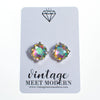 Aurora Borealis Crystal Stud Earrings by Vintage Meet Modern - Vintage Meet Modern Vintage Jewelry - Chicago, Illinois - #oldhollywoodglamour #vintagemeetmodern #designervintage #jewelrybox #antiquejewelry #vintagejewelry