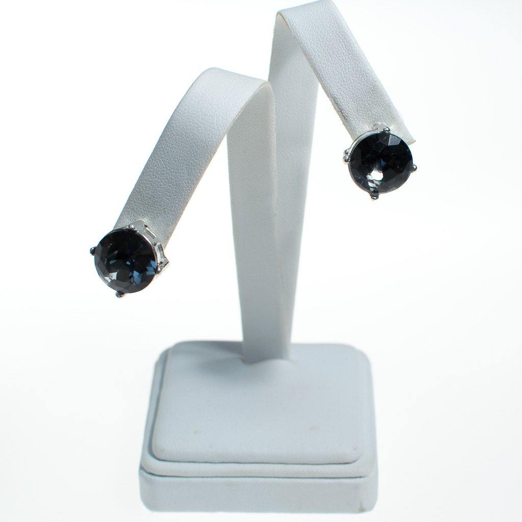 Black Diamond Crystal Stud Earrings by Vintage Meet Modern - Vintage Meet Modern Vintage Jewelry - Chicago, Illinois - #oldhollywoodglamour #vintagemeetmodern #designervintage #jewelrybox #antiquejewelry #vintagejewelry