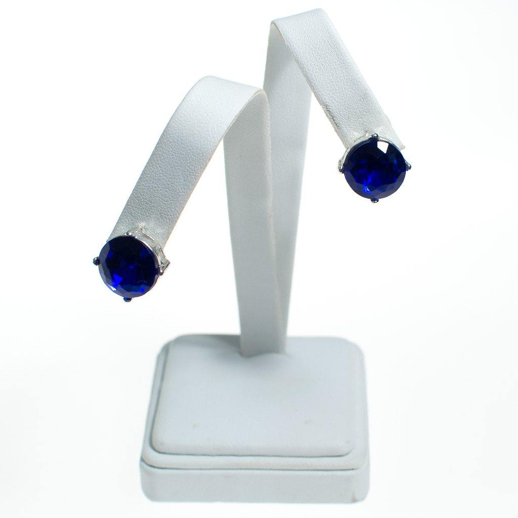 Blue Crystal Candy Stud Earrings by Vintage Meet Modern - Vintage Meet Modern Vintage Jewelry - Chicago, Illinois - #oldhollywoodglamour #vintagemeetmodern #designervintage #jewelrybox #antiquejewelry #vintagejewelry