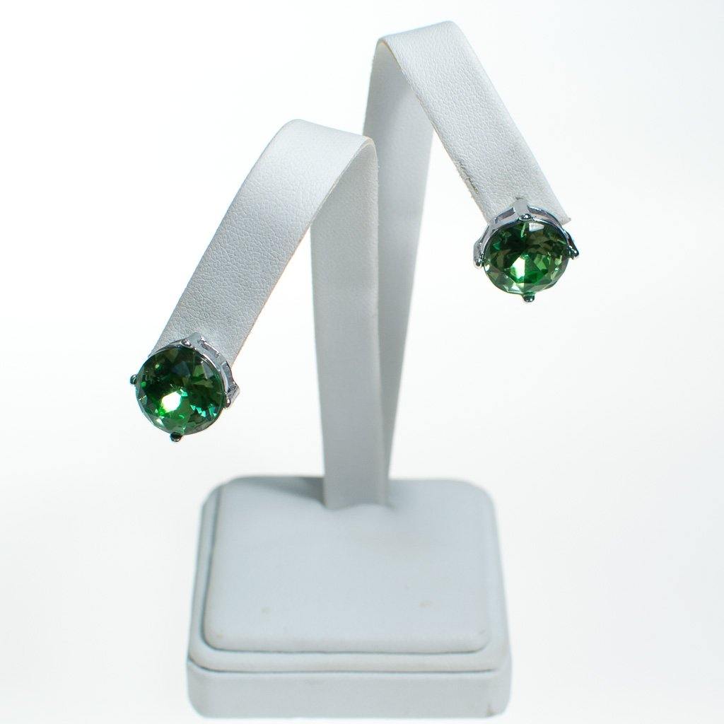 Green Crystal Candy Stud Earrings by Vintage Meet Modern - Vintage Meet Modern Vintage Jewelry - Chicago, Illinois - #oldhollywoodglamour #vintagemeetmodern #designervintage #jewelrybox #antiquejewelry #vintagejewelry