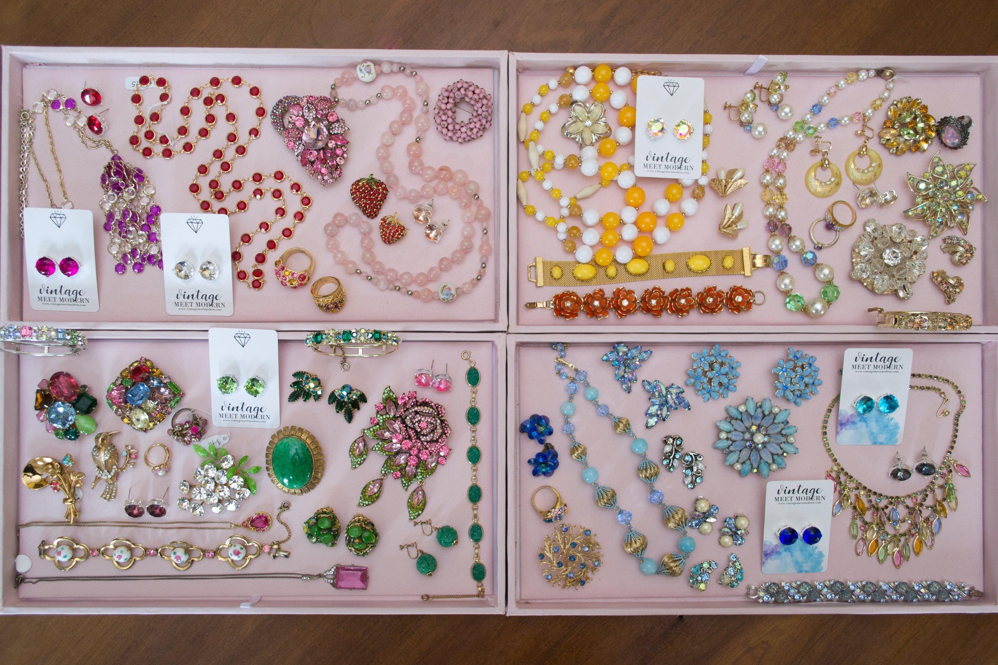 Crystal Clear Candy Stud Earrings by Vintage Meet Modern - Vintage Meet Modern Vintage Jewelry - Chicago, Illinois - #oldhollywoodglamour #vintagemeetmodern #designervintage #jewelrybox #antiquejewelry #vintagejewelry