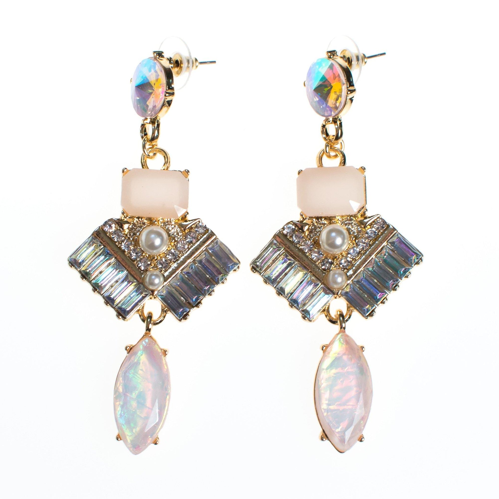 Aurora Art Deco Style Drop Earrings by Vintage Meet Modern - Vintage Meet Modern Vintage Jewelry - Chicago, Illinois - #oldhollywoodglamour #vintagemeetmodern #designervintage #jewelrybox #antiquejewelry #vintagejewelry