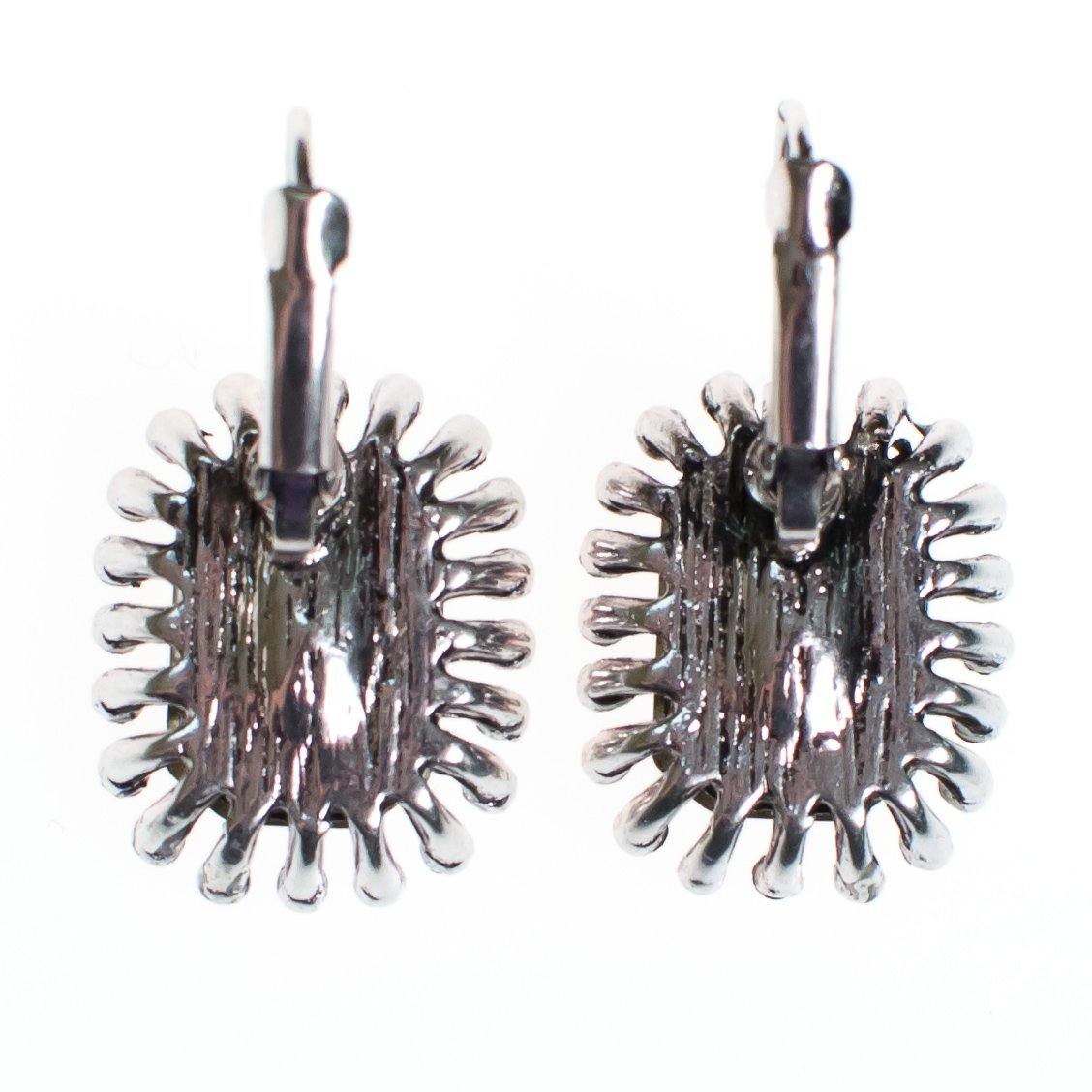 Pink Opaline and Marcasite Crystal Drop Earrings by Vintage Meet Modern - Vintage Meet Modern Vintage Jewelry - Chicago, Illinois - #oldhollywoodglamour #vintagemeetmodern #designervintage #jewelrybox #antiquejewelry #vintagejewelry