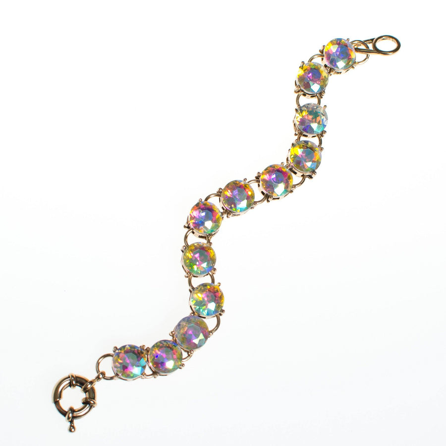 Vintage Aurora Borealis Line Bracelet by Vintage Meet Modern - Vintage Meet Modern Vintage Jewelry - Chicago, Illinois - #oldhollywoodglamour #vintagemeetmodern #designervintage #jewelrybox #antiquejewelry #vintagejewelry