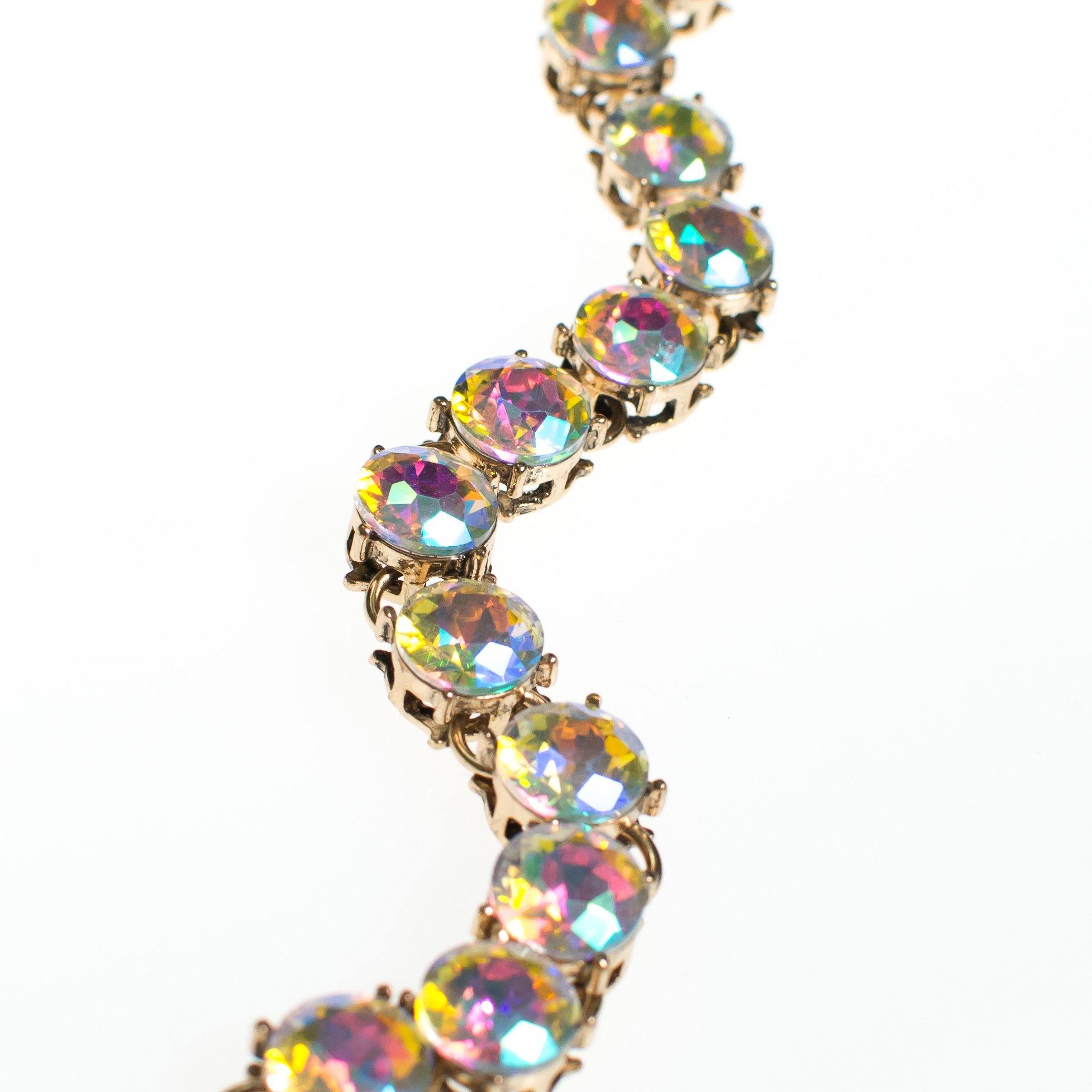 Vintage Aurora Borealis Line Bracelet by Vintage Meet Modern - Vintage Meet Modern Vintage Jewelry - Chicago, Illinois - #oldhollywoodglamour #vintagemeetmodern #designervintage #jewelrybox #antiquejewelry #vintagejewelry
