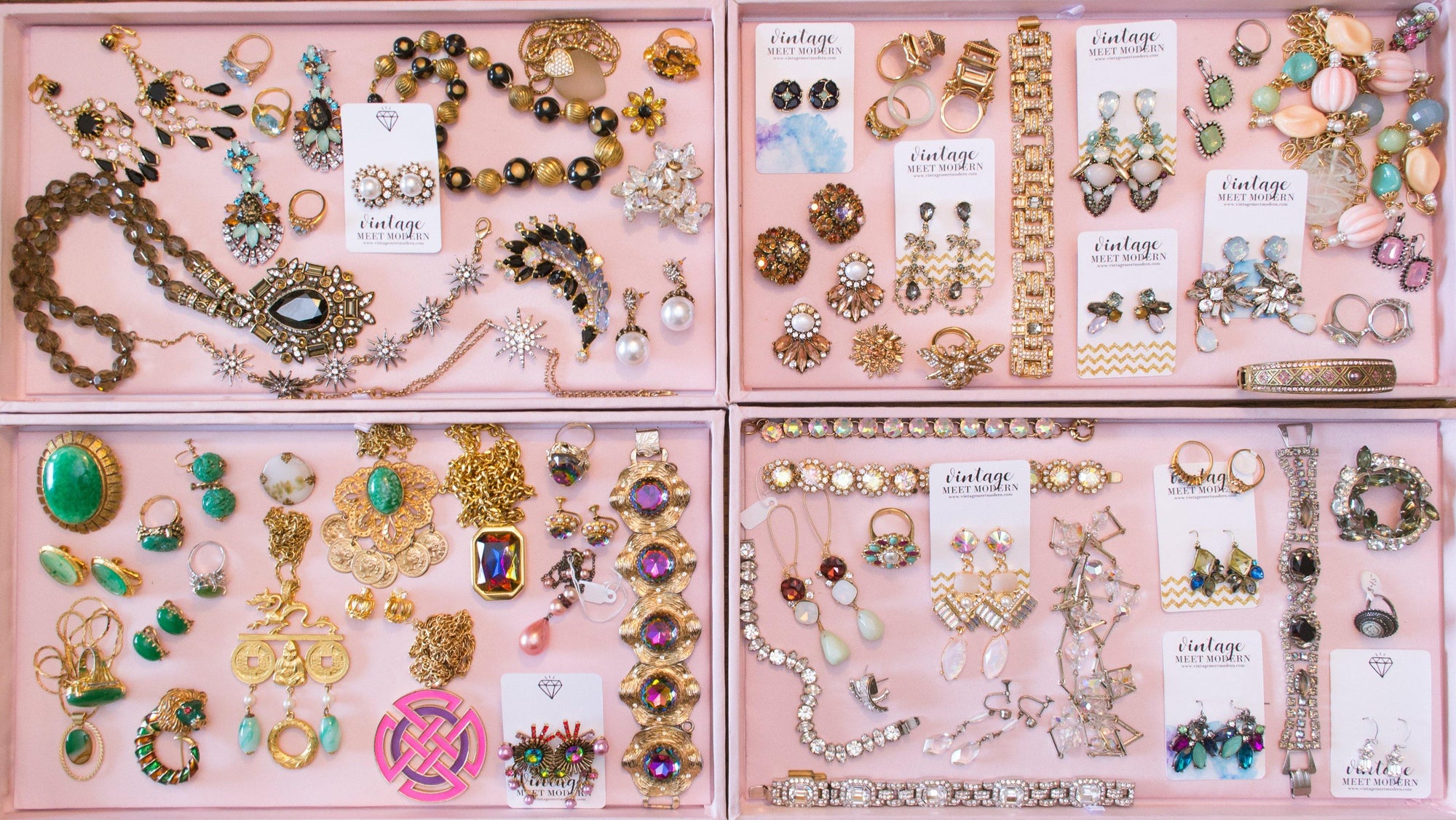 Vintage Kenneth Jay Lane Heliotrope Watermelon Rhinestone Pendant Necklace by Kenneth Jay Lane - Vintage Meet Modern Vintage Jewelry - Chicago, Illinois - #oldhollywoodglamour #vintagemeetmodern #designervintage #jewelrybox #antiquejewelry #vintagejewelry