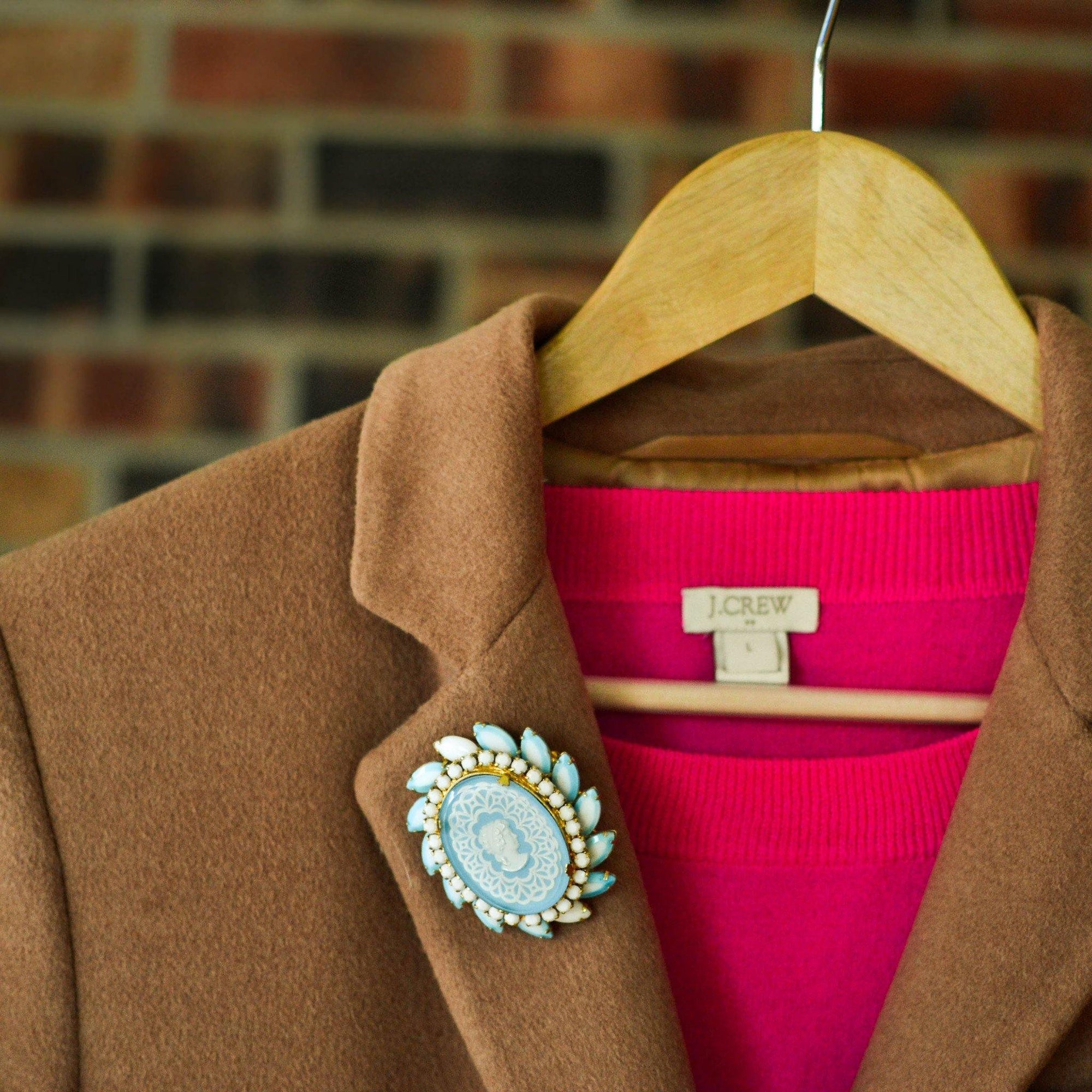 Cinderella Blue Cameo Rhinestone Brooch by Juliana by Juliana - Vintage Meet Modern Vintage Jewelry - Chicago, Illinois - #oldhollywoodglamour #vintagemeetmodern #designervintage #jewelrybox #antiquejewelry #vintagejewelry