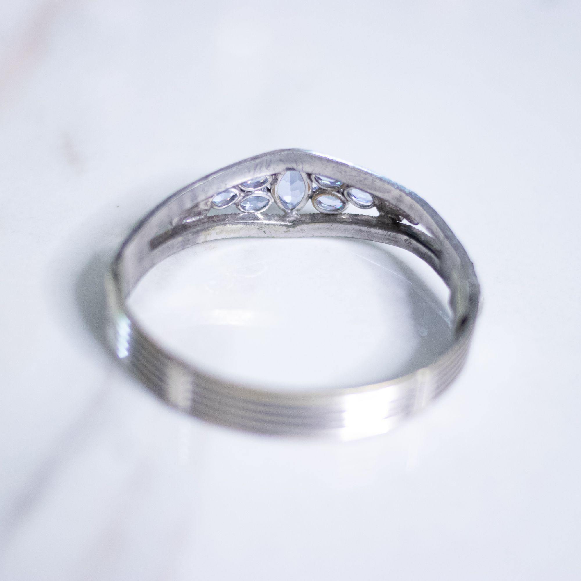 Vintage Art Deco Tanzanite Crystal and Rhinestone Hinged Bangle Bracelet by LL Co - Vintage Meet Modern Vintage Jewelry - Chicago, Illinois - #oldhollywoodglamour #vintagemeetmodern #designervintage #jewelrybox #antiquejewelry #vintagejewelry