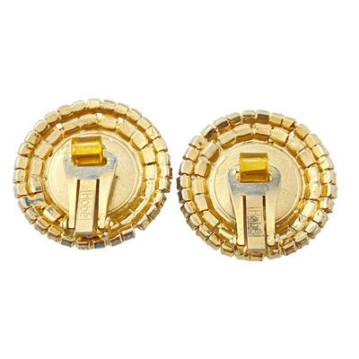 Vintage Hobe Tigers Eye Glass and Aurora Borealis Statement Earrings by Hobe - Vintage Meet Modern Vintage Jewelry - Chicago, Illinois - #oldhollywoodglamour #vintagemeetmodern #designervintage #jewelrybox #antiquejewelry #vintagejewelry