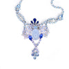 Vintage Art Deco Blue Moonstone and Rhinestone Statement Necklace by Unsigned Beauty - Vintage Meet Modern Vintage Jewelry - Chicago, Illinois - #oldhollywoodglamour #vintagemeetmodern #designervintage #jewelrybox #antiquejewelry #vintagejewelry