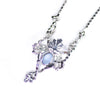 Vintage Art Deco Blue Moonstone and Rhinestone Statement Necklace by Unsigned Beauty - Vintage Meet Modern Vintage Jewelry - Chicago, Illinois - #oldhollywoodglamour #vintagemeetmodern #designervintage #jewelrybox #antiquejewelry #vintagejewelry