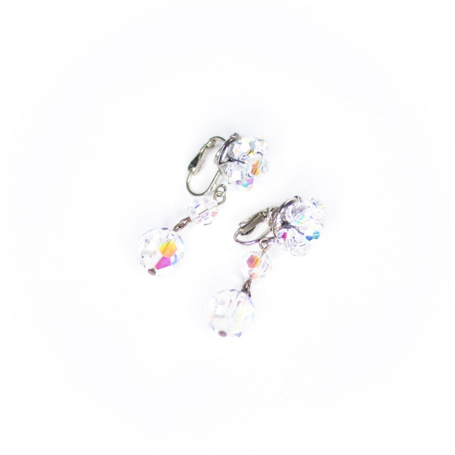 Vintage Aurora Borealis Crystal Bead Dangling Earrings by Austria - Vintage Meet Modern Vintage Jewelry - Chicago, Illinois - #oldhollywoodglamour #vintagemeetmodern #designervintage #jewelrybox #antiquejewelry #vintagejewelry