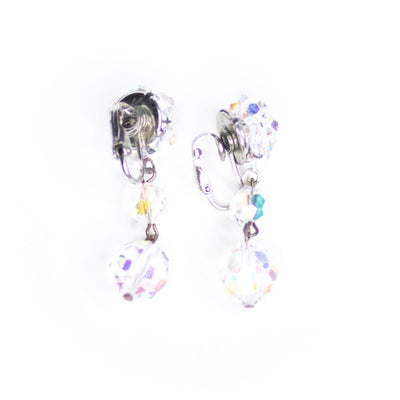 Vintage Aurora Borealis Crystal Bead Dangling Earrings by Austria - Vintage Meet Modern Vintage Jewelry - Chicago, Illinois - #oldhollywoodglamour #vintagemeetmodern #designervintage #jewelrybox #antiquejewelry #vintagejewelry