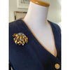 Vintage Altra Navy Blue Cardigan with Gold Accents by Altra - Vintage Meet Modern Vintage Jewelry - Chicago, Illinois - #oldhollywoodglamour #vintagemeetmodern #designervintage #jewelrybox #antiquejewelry #vintagejewelry