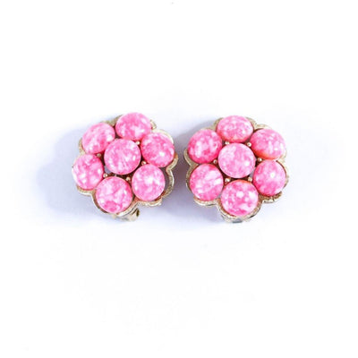 Vintage Kramer Pink Speckled Glass Cluster Statement Earrings by Kramer - Vintage Meet Modern Vintage Jewelry - Chicago, Illinois - #oldhollywoodglamour #vintagemeetmodern #designervintage #jewelrybox #antiquejewelry #vintagejewelry