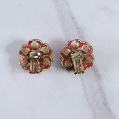 Vintage Kramer Pink Speckled Glass Cluster Statement Earrings by Kramer - Vintage Meet Modern Vintage Jewelry - Chicago, Illinois - #oldhollywoodglamour #vintagemeetmodern #designervintage #jewelrybox #antiquejewelry #vintagejewelry