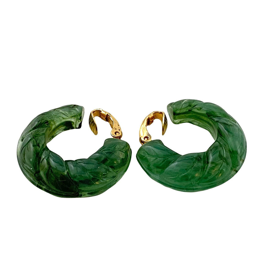 Vintage Avon Faux Jade Hoop Earrings by Avon - Vintage Meet Modern Vintage Jewelry - Chicago, Illinois - #oldhollywoodglamour #vintagemeetmodern #designervintage #jewelrybox #antiquejewelry #vintagejewelry