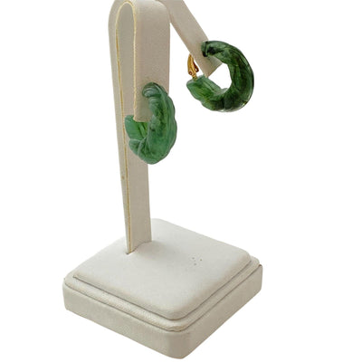 Vintage Avon Faux Jade Hoop Earrings by Avon - Vintage Meet Modern Vintage Jewelry - Chicago, Illinois - #oldhollywoodglamour #vintagemeetmodern #designervintage #jewelrybox #antiquejewelry #vintagejewelry