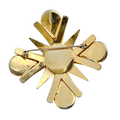 Vintage Heraldic Maltese Cross Style Brooch with Lion by Unsigned Beauty - Vintage Meet Modern Vintage Jewelry - Chicago, Illinois - #oldhollywoodglamour #vintagemeetmodern #designervintage #jewelrybox #antiquejewelry #vintagejewelry