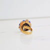 Vintage Florenza Lapis Glass and Faux Pearl Statement Ring by Florenza - Vintage Meet Modern Vintage Jewelry - Chicago, Illinois - #oldhollywoodglamour #vintagemeetmodern #designervintage #jewelrybox #antiquejewelry #vintagejewelry