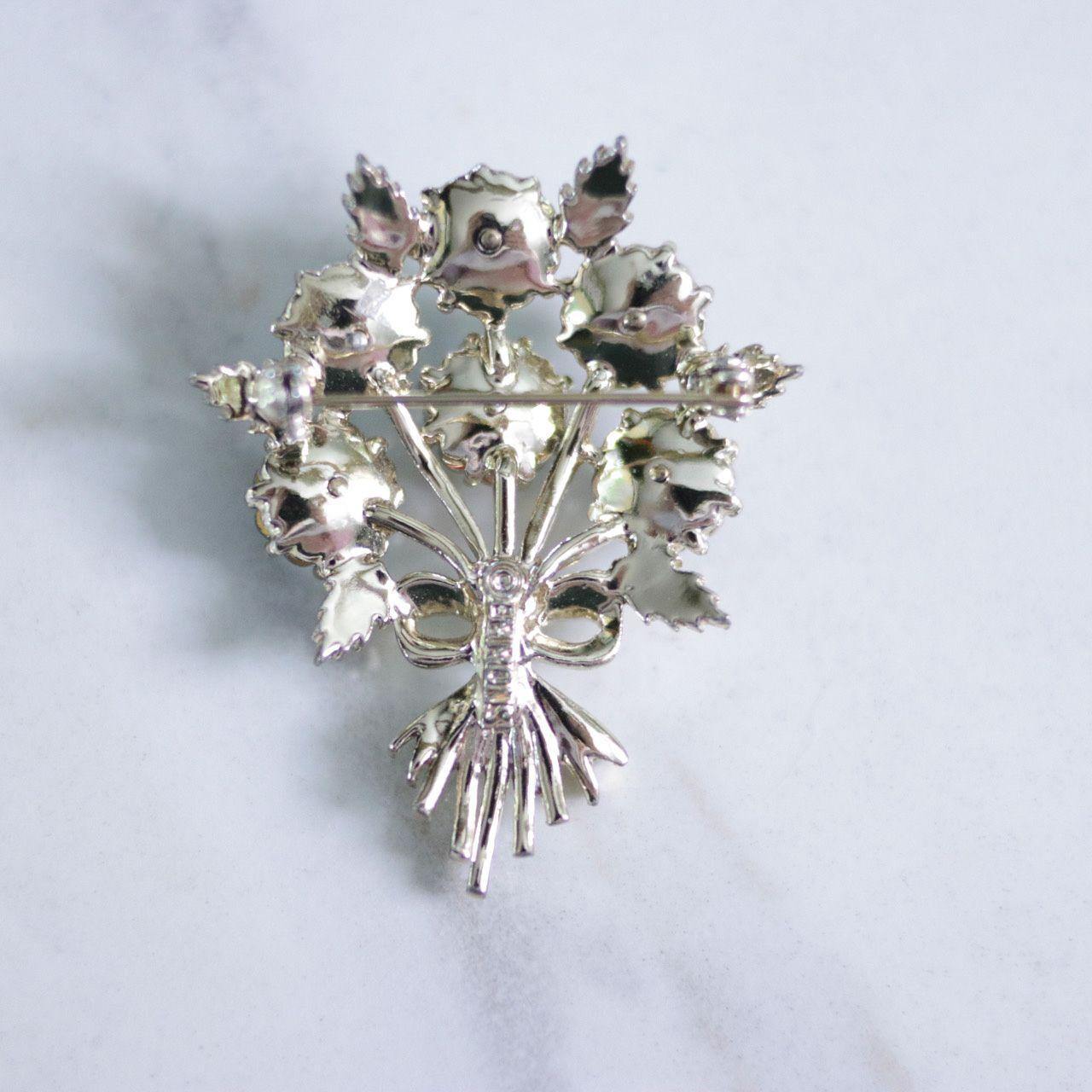 Vintage Emmons Rainbow Heliotrope Rhinestone Bouquet Brooch by Emmons - Vintage Meet Modern Vintage Jewelry - Chicago, Illinois - #oldhollywoodglamour #vintagemeetmodern #designervintage #jewelrybox #antiquejewelry #vintagejewelry