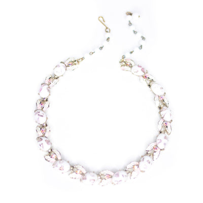 Vintage White Confetti Lucite with Iridescent Pink Specks Necklace by Coro - Vintage Meet Modern Vintage Jewelry - Chicago, Illinois - #oldhollywoodglamour #vintagemeetmodern #designervintage #jewelrybox #antiquejewelry #vintagejewelry